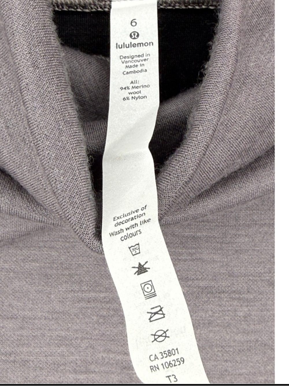 Lululemon Sz 6 Principal Dancer  Funnel Neck Sweater in Luna Rock | EUC - Picture 3 of 7